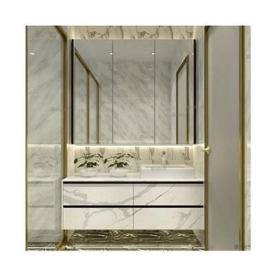 China Boloni Modern Slate Vertical Luxury Bathroom Cabinet With Bathroom Basin for sale