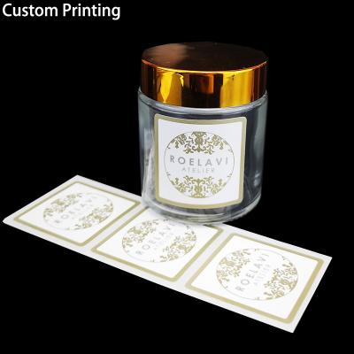 China Custom Barcode Print Led Mobile Phone Flash Sticker Chocolate Food Brands Logo Seal Lid Gold Foil Sticker Nail Branded Stickers for sale