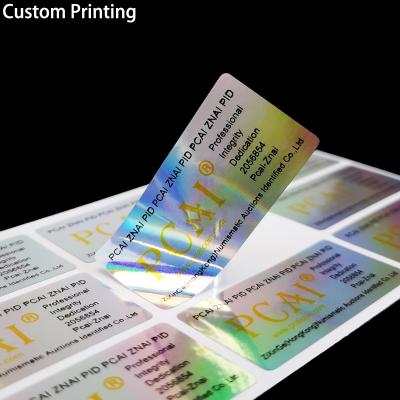 China Waterproof Custom Logo Printing Holographic Waterproof Laser Sticker Label Foil for sale