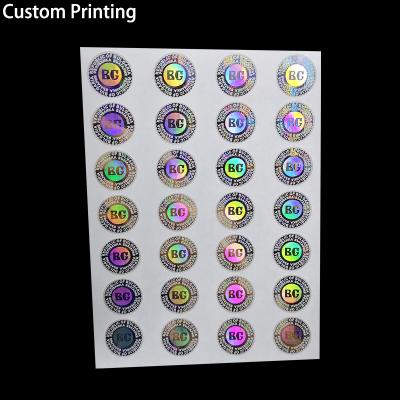 China Custom 3d 7d Gold Roll Tamper Evident Self Adhesive Green Red Blue Silver Hologram Hologram Label Paper Sticker for sale