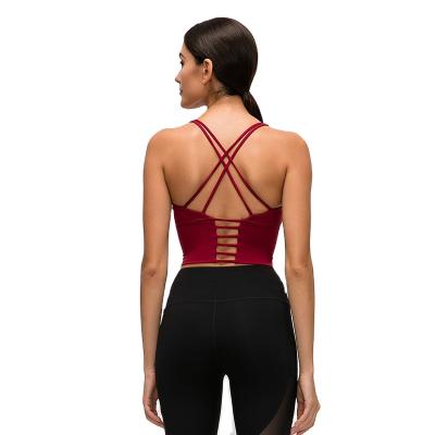 China Breathable Thin Back Bra Ladies Beauty Shoulder Strap Shockproof Gathered Underwear No Ring Sports Yoga Tops Steel Vest for sale