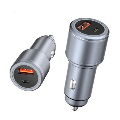 China Dual Type-C Fast Charger 2204 Usb Car USB Charger 2204 Factory Mini Portable Car Dual Usb Charger Mobile Phone Adapter for sale