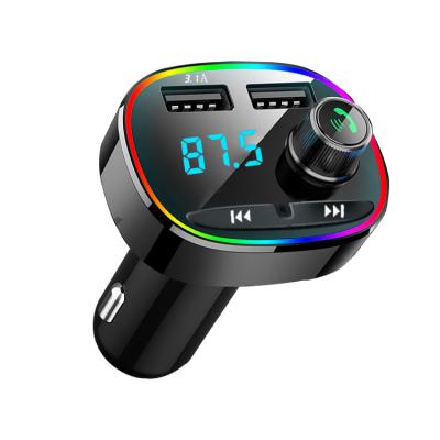 China High Quality Wireless Transmitter Dual USB Car Charger Built-in Mic Bt Music System Download Mp3 Player for sale