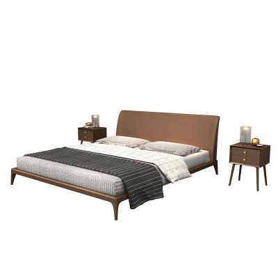 China Quality Frame Modern Guaranteed Single Bed With High Quality Wooden Double Beds for sale