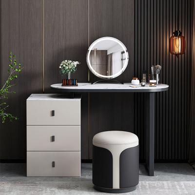 China Storage Lights Makeup Vanity Table Lighted Mirror Bulb Makeup Desk Dressing Table Led Mirror With Drawers for sale