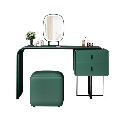 China Modern Storage Girls Bedroom Living Room Makeup Table Mirrored Dressing Table With 2 Drawer for sale