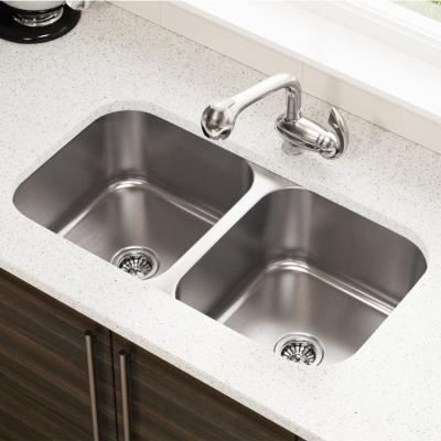 China Without Faucet 8046 30inch 50/50 Double Equal Under counter Kitchen Sink Stainless Steel Double Sink for sale