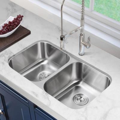 China Without Faucet Kitchen Sink Supplier 8247 50/50 Stainless Steel Sinks Double Bowl Kitchen Sink for sale