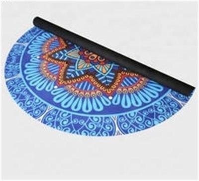 China Custom Printed Folded Round Yoga Mat , Round Rubber Yoga Mat for sale