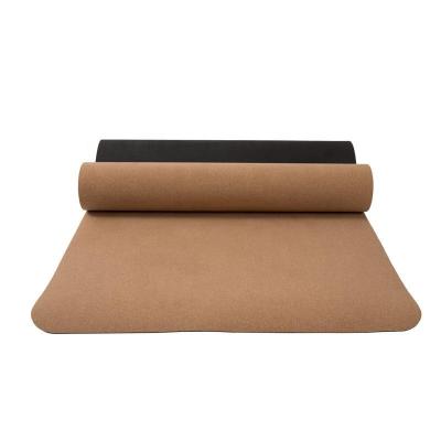 China Custom Print Organic Rubber Bottom Cork Folded Eco Friendly Yoga Mat For Exercise for sale