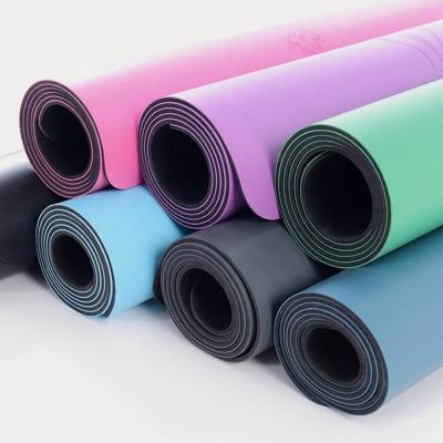 China Folded Custom Design Color Printed 8mm Natural Rubber PU Yoga Mat for sale