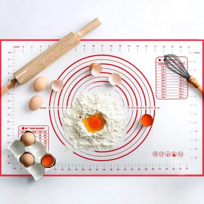 China Viable Silicone Baking Mat Non-Slip Silicone Pastry Mat Non Stick Dough Rolling Mat With Measures For Pie Dough for sale