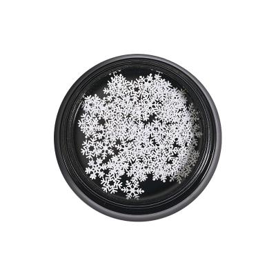 China New Metal Christmas manicure snowflake glitter winter nail ornamentsGold and silver color metal nail patch decoration for sale