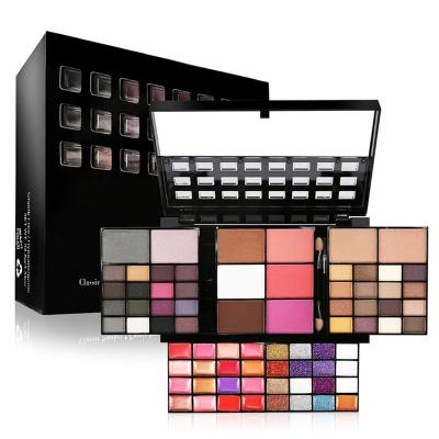 China Big Full Makeup Prep 74 Colors Eyeshadow Shimmer Dish Lip Gloss Blush Base Cream Combination Set for sale