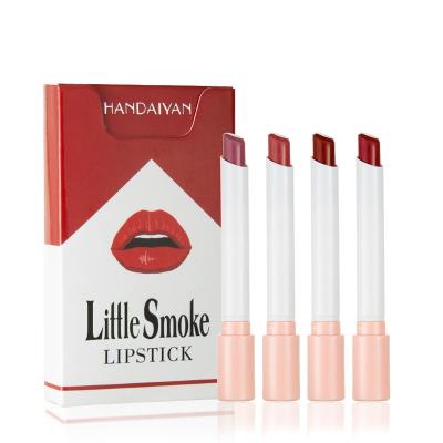 China 4PCS/SET Handaiyan Creative Cigarette Lipstick Velvet Matte Mist Waterproof Cigarette Lipstick 4 Sticks for sale