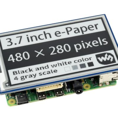 China Waveshare 3.7inch E-ink Display HAT 480*280 Resolution Black White Color SPI For Raspberry Pi 3.7 inch for sale