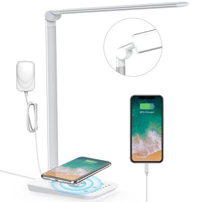 China Multi-angle Adjustment USB Desk Lamp Table Lamp Touch Dimmer Portable Led Fast Wireless Fill Aluminum Reading Light For Home for sale