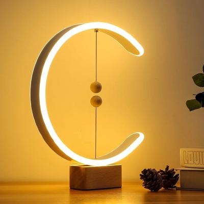 China New Design Heng Balance Lamp LED Night Light Between Heaven and Earth Magnetic Switch Lamp USB Charging Decoration for Bedroom Drop Shipping for sale