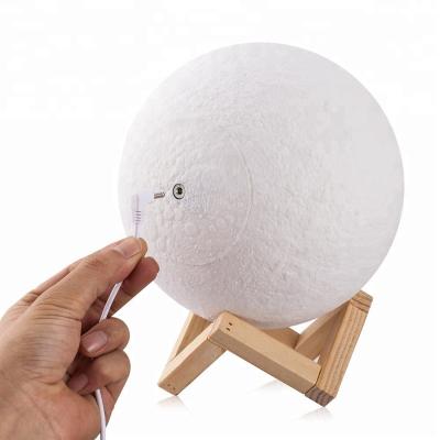 China Portable Electric Pat Control Moon Lamp 10cm Night Light USB Electric Moon Decoration 7 Color LED Shaped Lunar Light for sale