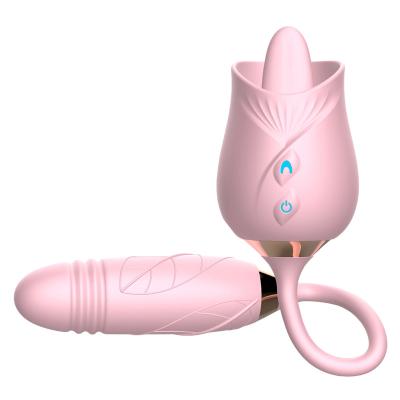 China 10 Tongue Licking Rose Flower Vibe Tongue Adult Vibrator Sex Toy The China Supplier Products And Dildo Vitrating Sex Toys For Female Vibrator for sale