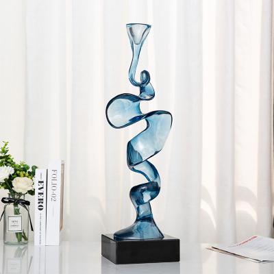 China Custom Large Size Europe Color Resin Smoke Ice Transparent Gray Effect Clear Statue for sale