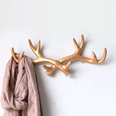 China Europe Decorative Antlers Wall Hook Resin Antlers Wall Mount Wall Rack for sale