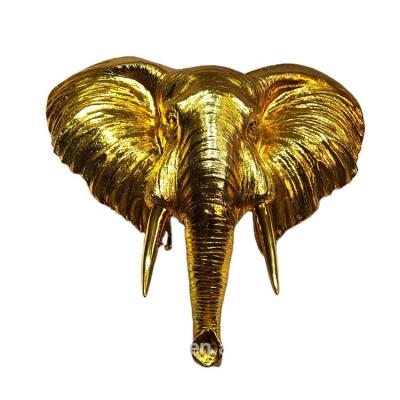 China Europe Resin Elephant Gold Animal Sculpture Wall Decoration for sale