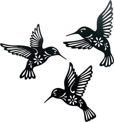 China Eco-Freindly Metal Wall Decor Black Hummingbird Metal Wall Art Hanging Wall Decor for sale