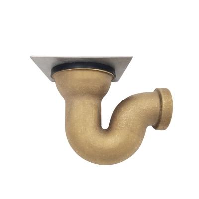 China Modern Large Brass Outlet Concealed Floor Drain With 2inch SS Cover for sale