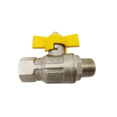 China General Brass Ball Valve With Butterfly Handle DN15 Water Diesel Valve Controller for sale