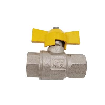 China General Brass Ball Valve With Butterfly Handle 1/2inch Good Quality Water Pipe Stop Valve for sale