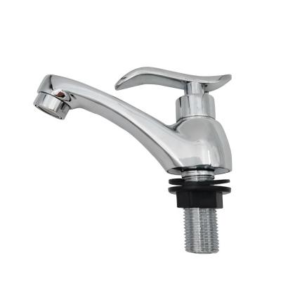 China Metered Faucets Zinc Chromed Heavy Duty Lavatory Basin Faucet High Quality Bathroom Single Handle Faucet Deck Mounted Single Hole Water Bibcock for sale