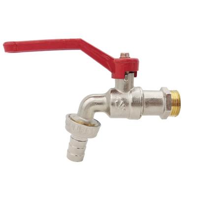 China Modern Outdoor Garden Brass Bicock With Hose Connector Ball Valve Cock 1/2 Cold Water Faucet Factory High Quality for sale