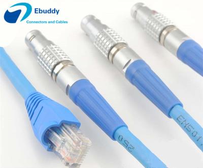 China Lemo cable assembly service Lemo FGG male plug to RJ45 Cat5e/ Cat6 / Cat7 shield Ethernet cable for sale