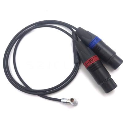 China De Hoek 00B 5pin van Arrialexa mini audio cable lemo right aan Vrouwelijke 2* XLR 3 Pin Cable Te koop