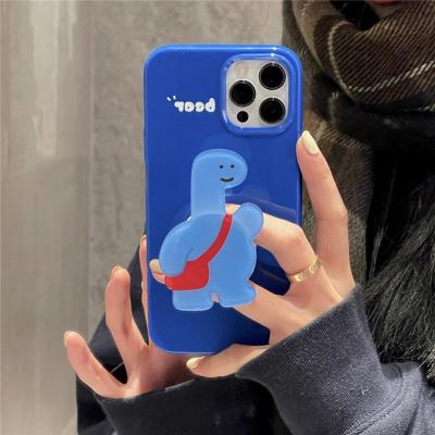 China With Plug Cartoon Figure Stand Phone Case For iPhone 13 Functional 12 Stand Phone Case Cover With Plug for sale