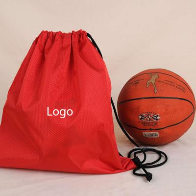 China Basketball Grain and Logo Custom White Waterproof Promotional Basketball Grain Backpack Sporting Events Storage Bag Football Soccer Drawstring Bag for sale