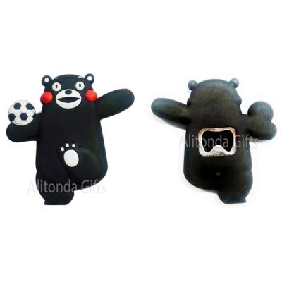 China Personalize Custom Cute Cartoon Bottle Opener Bear Shape Design Beer Magnet Opener For Bar Activities Game Promotional Gift for sale