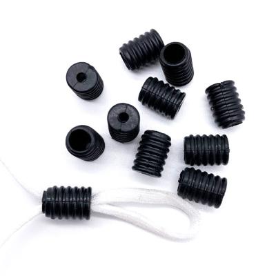 China Normal Stock Black White Reusable Soft Silicone Rubber Adjusting Elastic Ear-loop Loops for sale