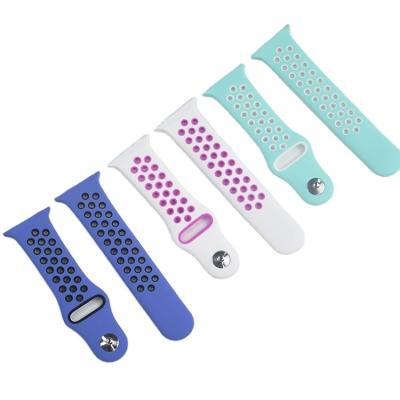 China New Style Fashion Washable Sports Brand Watch Band Silicone Strap For Apple Watch 38mm 42mm Women Men for sale