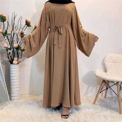 China NEDA Cloth Middle Eastern Malay Long Dress Simple Solid Color Basic Sleeve Long Plus Size Malaysia Abaya Dress For Women for sale