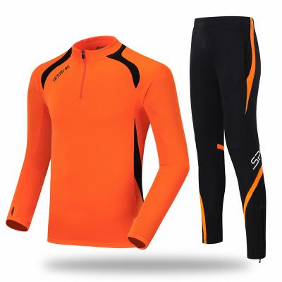 China Factory Wholesale Blank Zipper Football Training Jacket Orange Quarter Winter Sets for sale