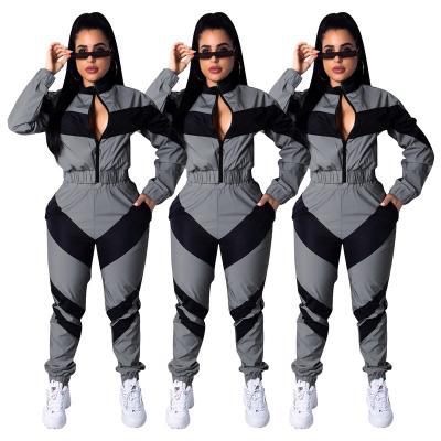 China 2020 New Wholesale Women Breathable Solid Two Color Spliced ​​Long Sleeve Trench Suit African Clothing for sale