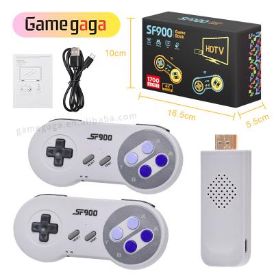 China Wireless Controller SF900 Game Stick 4K Black Box 16 Bit Built In 5000 Games Retro Video Game Console TV Classic Game For SFC for sale