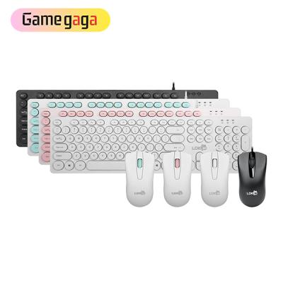 China Waterproof 1900 Retro Modes Punk Keyboard Mouse and Mouse Computer PC Laptop Keyboard Combo Set for sale