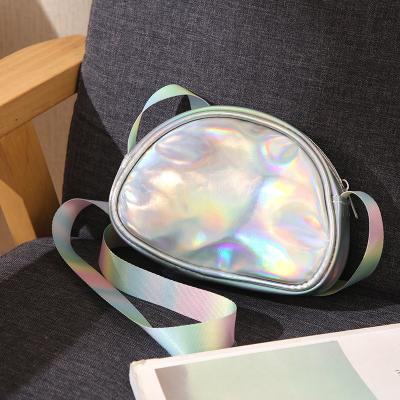 China Cartoon Sequin Shoulder Coin Purse Bag Waterproof Gradient Rainbow Printed Shoulder Bags For Kids for sale