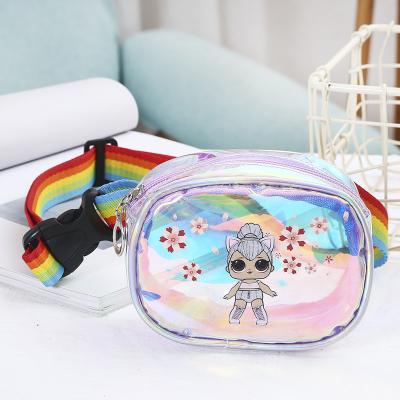 China New Cartoon Shoulder Bag Tpu Laser Pattern Waterproof Transparent Waterproof Animal Messenger Bag For Kids for sale