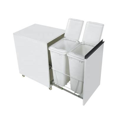 China WELLMAX Contemporary Heavy Duty Runners Sliding Sideboard Pull Out Under Cabinet Waste Bin Container for sale