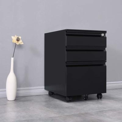 China 3 Drawer White Metal Under Desk Mobile Pedestal en venta