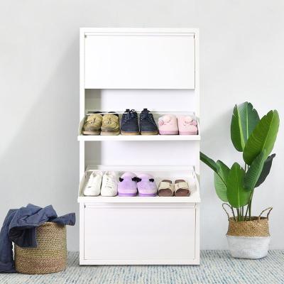 China Living room sliding door shoe rack white shoe storage cabinet à venda